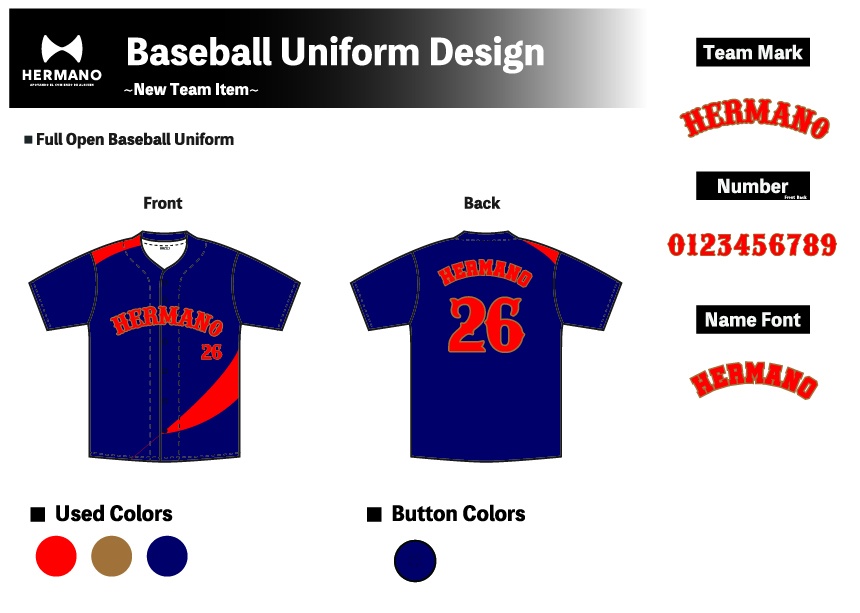 BASEBALL DESIGN 07 NAVY RED